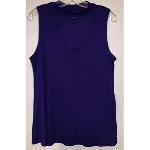 A.N.A A New Approach Sleeveless Top Open Front Women Sz Large Purple